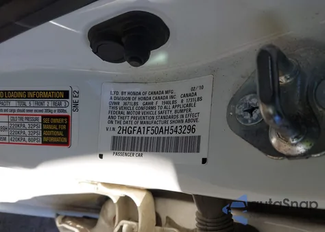 2010 Honda Civic Lx from USA, damaged, VIN 2HGFA1F50AH543296